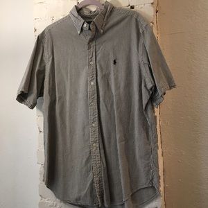 POLO Seersucker Blue and White Button Down